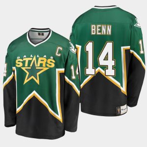 Herren Dallas Stars Eishockey Trikot Jamie Benn #14 Heritage Premier Breakaway Player Kelly Grün